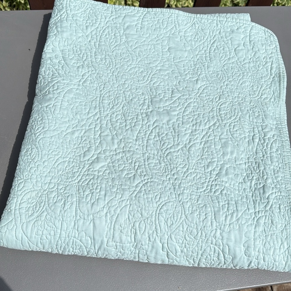 Elegant Mint Green Quilted Bedspread